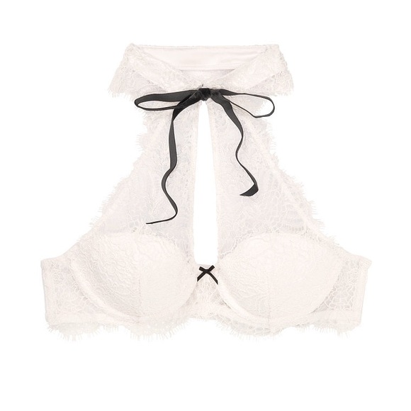 NWT VS DREAM ANGELS WHITE Lace & Collar Demi Bra 36C - Picture 2 of 8